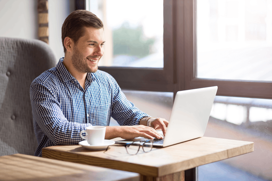 Body Language Man using body language by smiling